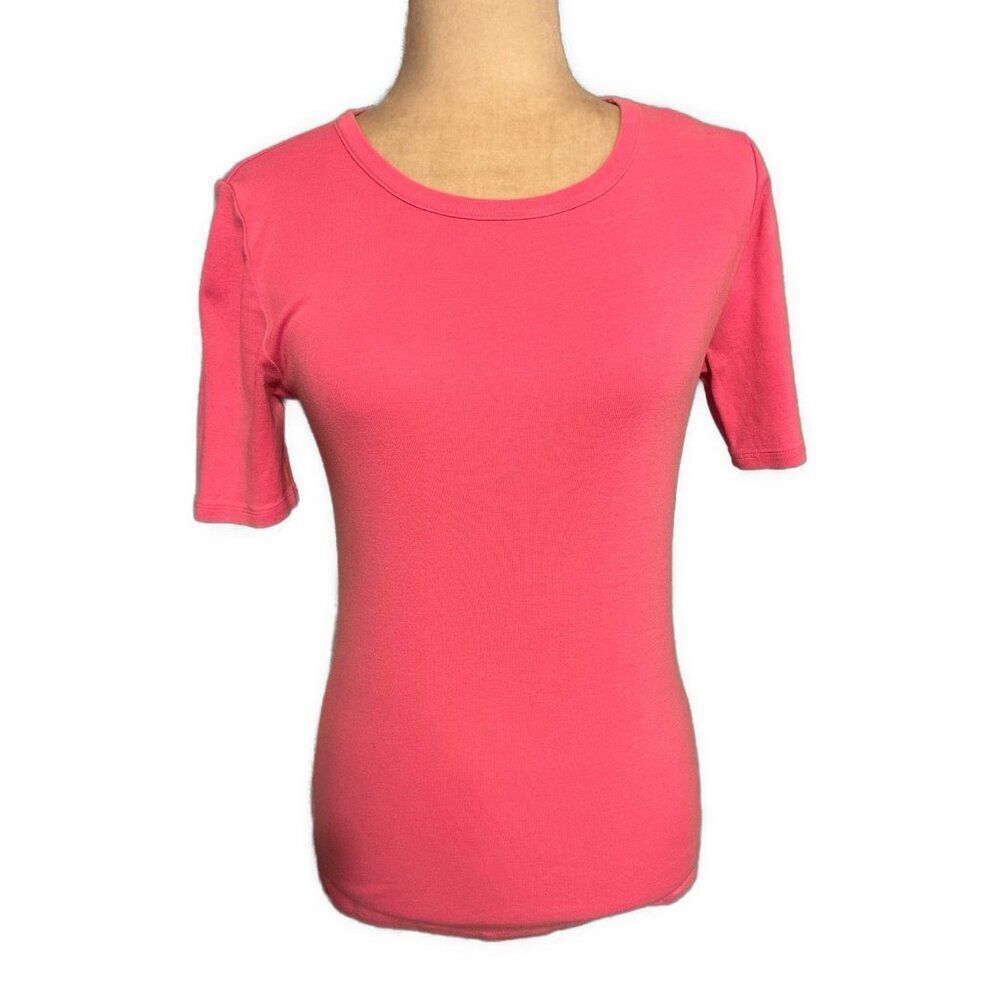 j crew perfect fit womens solid pink Cotton crew neck short sleeve t shirt Small